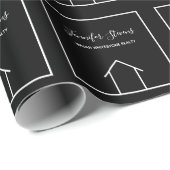 Real Estate Company Modern Custom Black White Cadeaupapier (Rol Hoek)