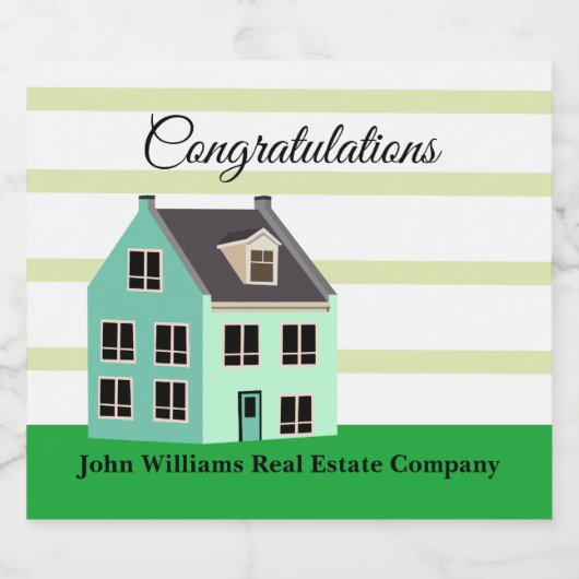 Real Estate Company New Home Housing Sparkling Wijnetiket (Enkel label)