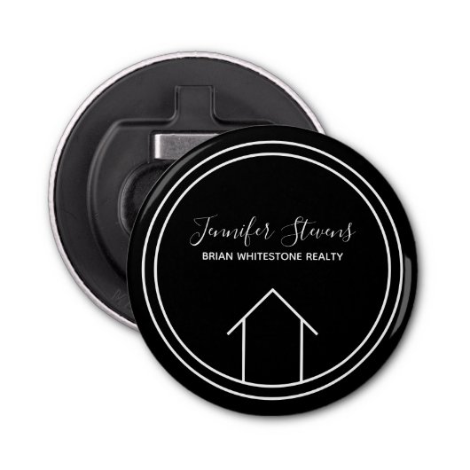 Real Estate Company Open House Custom Marketing Button Flesopener (Voorkant)