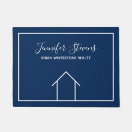 Real Estate Company Open House Custom Navy Blue Deurmat