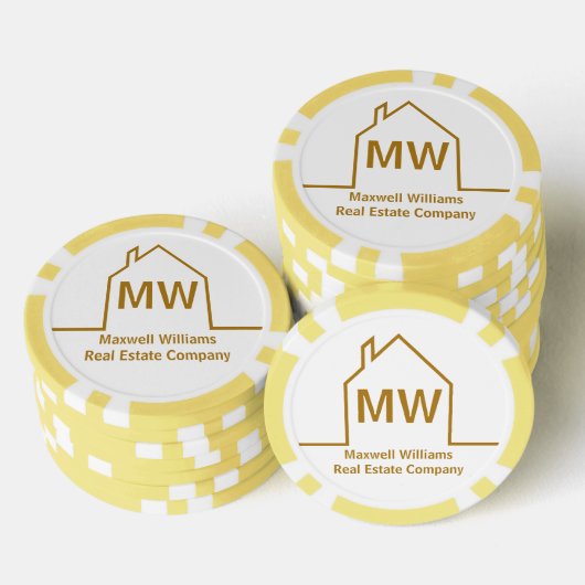 Real Estate Company Personalized Chic Gold Realtor Poker Chips (Opstapeling)