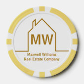 Real Estate Company Personalized Chic Gold Realtor Poker Chips (Voorkant)