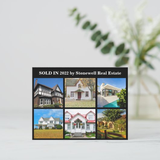 Real Estate Company Verkocht House Photo Marketing Briefkaart (Staand voorkant)