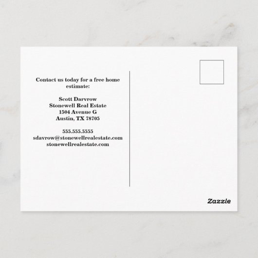 Real Estate Company Verkocht House Photo Marketing Briefkaart (Achterkant)