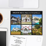 Real Estate Company Verkocht House Photo Marketing Briefkaart<br><div class="desc">Laat je verkochte aanbiedingen opvallen op dit zwarte briefkaart voor reclame en stuur ze naar potentiële klanten in het gebied waar je je object kunt aanbieden. Pas de naam van uw vastgoedbedrijf en de contactgegevens op de achterzijde aan. Trek nieuwe klanten binnen door huisfoto's van de huizen te tonen die...</div>