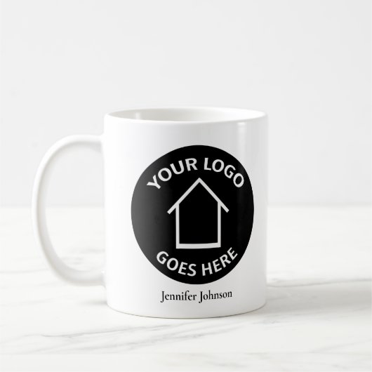 Real Estate Company voegt uw aangepaste Logo toe Koffiemok (Links)