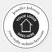 Real Estate Company voegt uw aangepaste Logo toe Ronde Sticker (Voorkant)