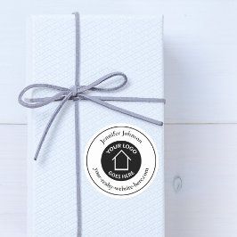 Real Estate Company voegt uw aangepaste Logo toe Ronde Sticker