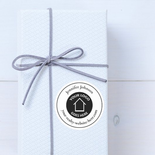 Real Estate Company voegt uw aangepaste Logo toe Ronde Sticker