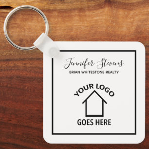 Real Estate Company voegt uw aangepaste Logo toe Sleutelhanger