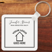 Real Estate Company voegt uw aangepaste Logo toe Sleutelhanger (Achterkant)