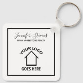 Real Estate Company voegt uw aangepaste Logo toe Sleutelhanger (Achterkant)