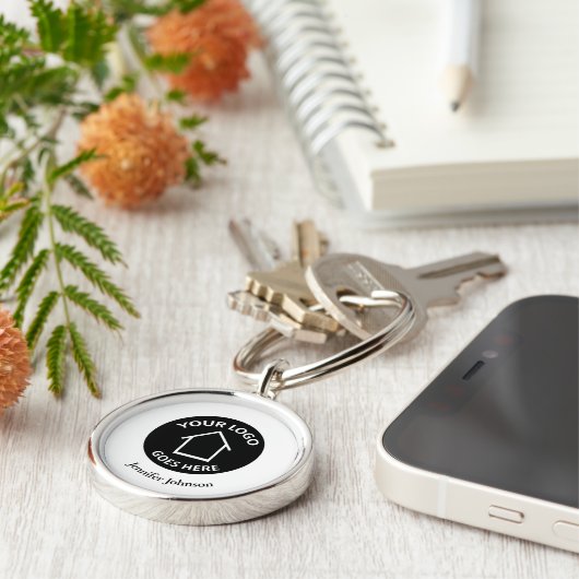 Real Estate Company voegt uw aangepaste Logo toe Sleutelhanger (Zijkant)