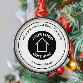 Real Estate Company voegt uw eigen Logo kerstmis t Metalen Ornament