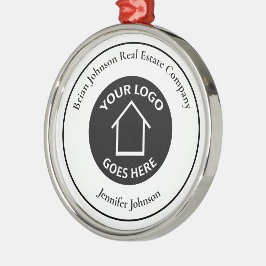 Real Estate Company voegt uw eigen Logo kerstmis t Metalen Ornament (Links)