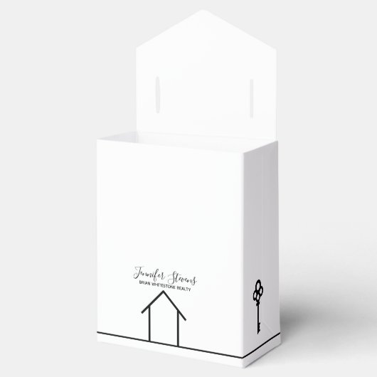 Real Estate Company White New Home Gefeliciteerd Bedankdoosjes (Geopend)