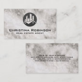 Real Estate Dak Logo | Marmer Visitekaartje (Voorkant / Achterkant)