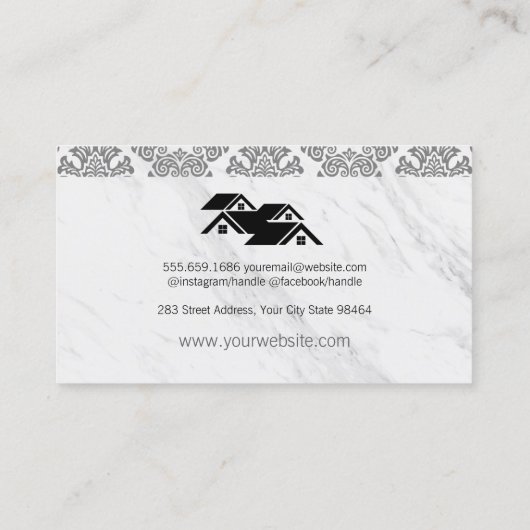 Real Estate Damask Rooftop Afsprakenkaartje (Achterkant)
