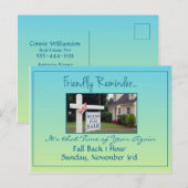 Real Estate Daylight Saving Time Change Advert Briefkaart (Voorkant / Achterkant)