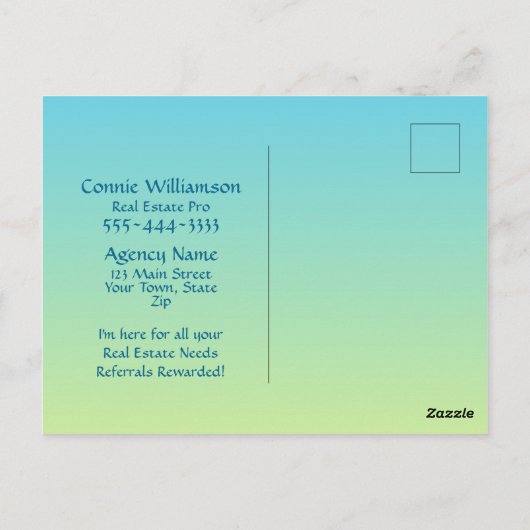 Real Estate Daylight Saving Time Change Advert Briefkaart (Achterkant)