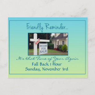 Real Estate Daylight Saving Time Change Advert Briefkaart