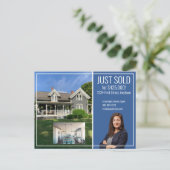 Real Estate Direct Mail Modern Blue 2 Afbeelding Briefkaart (Staand voorkant)