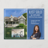 Real Estate Direct Mail Modern Blue 2 Afbeelding Briefkaart (Voorkant)