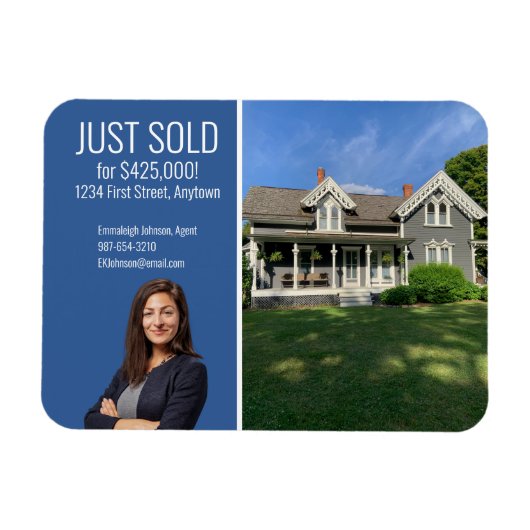 Real Estate Direct Mail Modern Blue Magneet (Horizontaal)