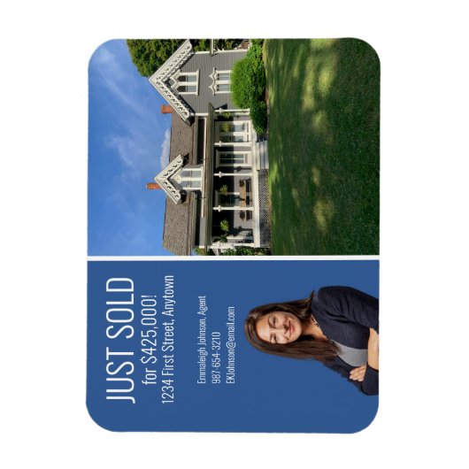 Real Estate Direct Mail Modern Blue Magneet (Verticaal)