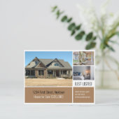 Real Estate Direct Mail Suntan Beige Briefkaart (Staand voorkant)