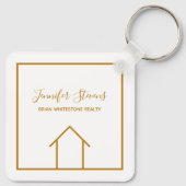 Real Estate Elegant Gold Custom Open House Realtor Sleutelhanger (Achterkant)