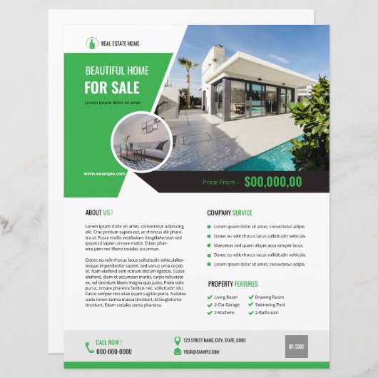 Real Estate Flyer Sjabloon (Voorkant / Achterkant)