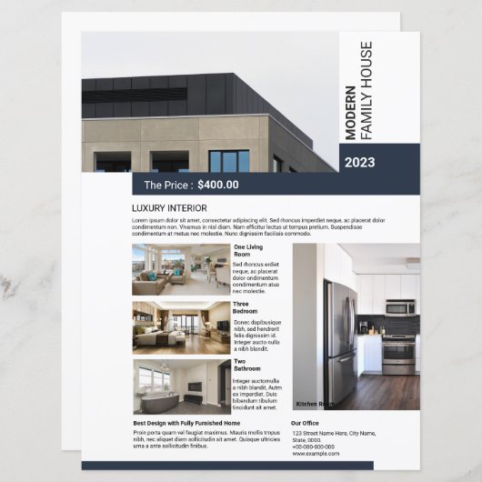 Real Estate Flyer Sjabloon (Voorkant / Achterkant)