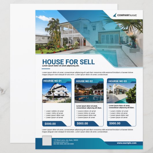 Real Estate Flyer Sjabloon (Voorkant / Achterkant)