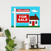 Real Estate Foreclosation for Sale Sign with House Poster (Thuiskantoor)
