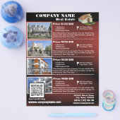 Real Estate - Glanzende QR code flyer - Rood (QR45 (Enkel)