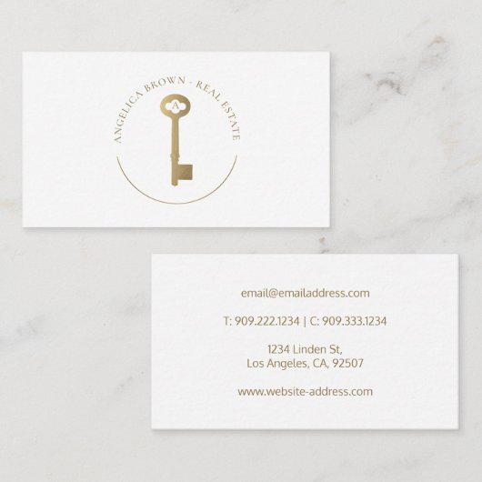Real Estate -  Gold Key Visitekaartje (Voorkant / Achterkant)