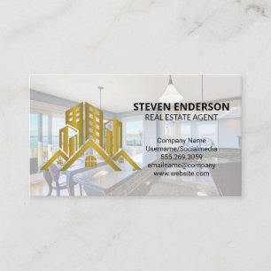 Real Estate Gold Logo   Modern Kitchen Visitekaartje