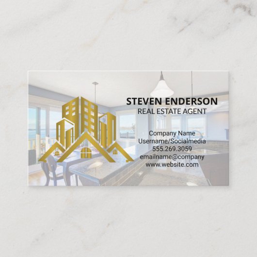 Real Estate Gold-logo | Moderne keuken Visitekaartje (Voorkant)