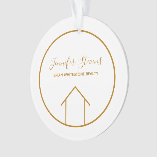 Real Estate Gold White - aangepaste kerstkerst Ornament (voorkant)