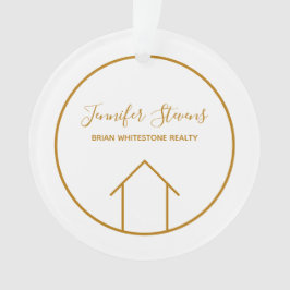 Real Estate Gold White - aangepaste kerstkerst Ornament