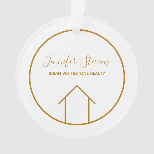 Real Estate Gold White - aangepaste kerstkerst Ornament (voorkant)
