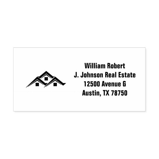 Real Estate Golden House Logo Modern Realtor Rubberstempel (Afrduk)