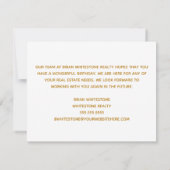 Real Estate Happy Birthday-ballonnen Elegant Gold Kaart (Achterkant)