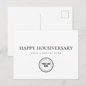 Real Estate Happy Home Jubileum Add Logo Briefkaart (Voorkant / Achterkant)