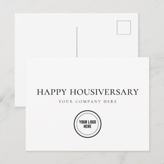 Real Estate Happy Home Jubileum Add Logo Briefkaart (Voorkant / Achterkant)