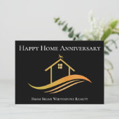 Real Estate Happy Home Jubileum Chic Black Kaart (Staand voorkant)