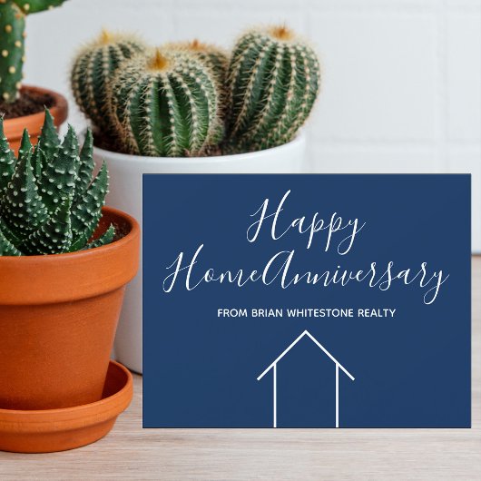 Real Estate Happy Home Jubileum Simple Blue Kaart