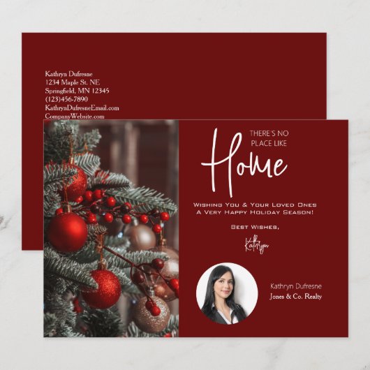 Real Estate Holiday Greetings Kaart (Voorkant / Achterkant)