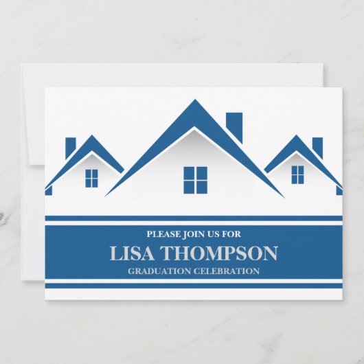 Real Estate House Afstuderen Invitation Kaart (Voorkant)